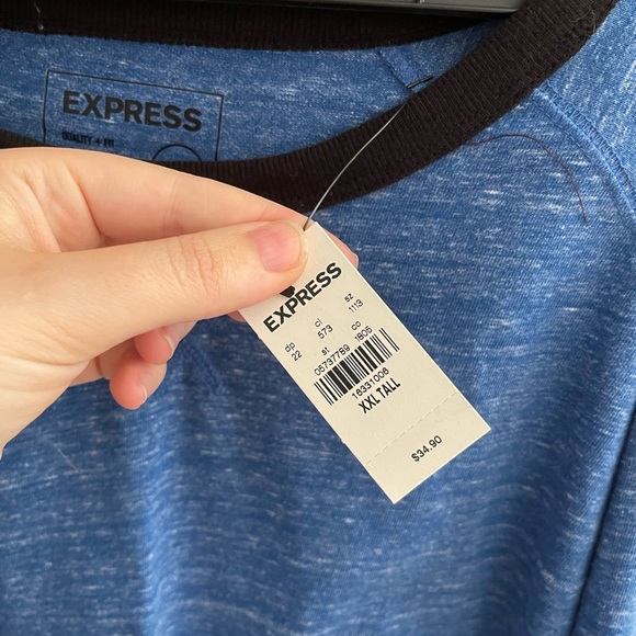 🎉🎉HP🎉🎉 Men's Blue Express Long Sleeve Tee - Picture 5 of 5